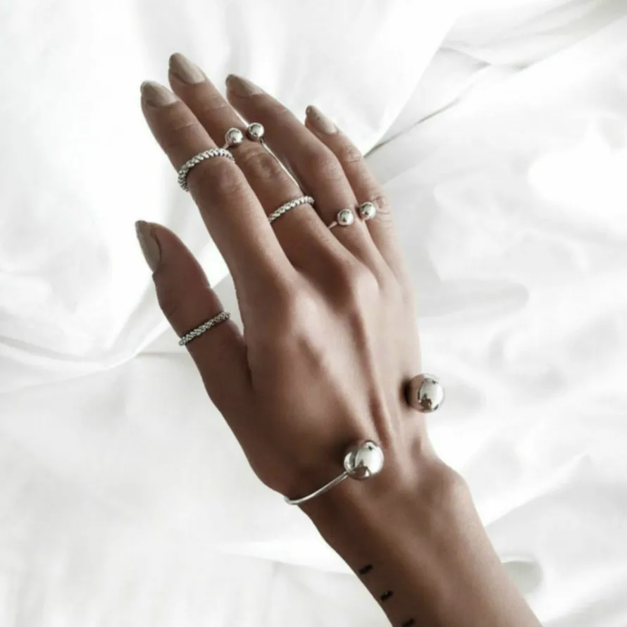 

2019 New (None Watch) 1 Set Steel Ball Charm Bracelets Simple Geometric Leaf Knot Metal Bohemian Jewelry