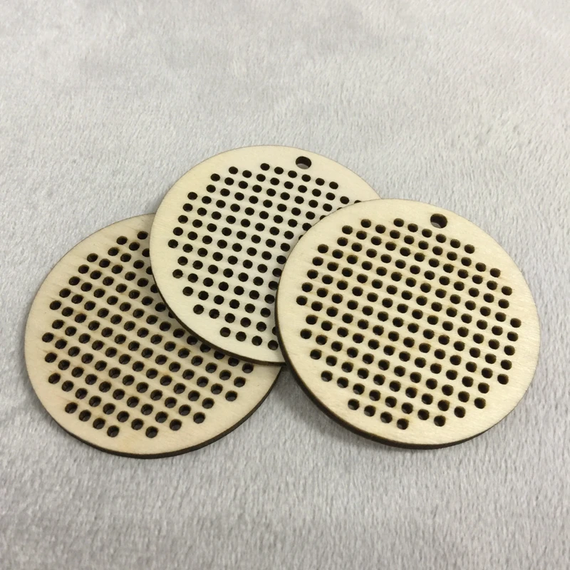 

4pcs DIY handmade cross stitch Needlepoint Earring Embroidery wood Blanks
