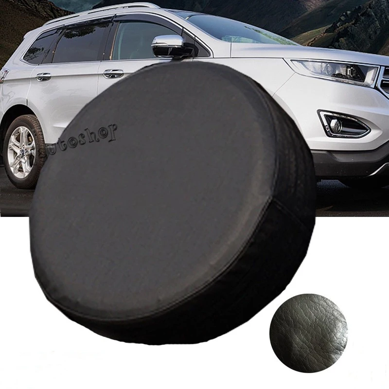 Universal Black Spare Tire Cover Car PU Wheel Auto Tyre Case RV Truck