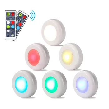 

LED Closet Light Wireless Dimmable Touch Sensor RGB 16 Colors 3 Modes Under Cabinet Light LED Puck Light Wardrobe Night Lights