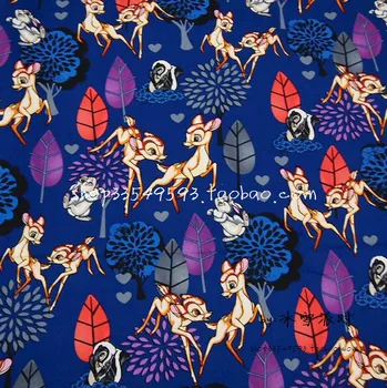 

140*50cm1pc Bambi Fabric 100%Cotton Fabric Telas Patchwork Bambi Printed Fabric Sewing Material For DIY Baby Clothing Quilting