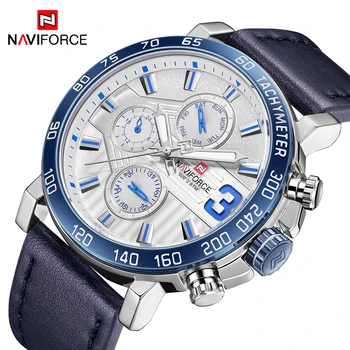 

NAVIFORCE Men Watch Top Brand Army Military Sport Watches Mens Casual Leather Date Analog 24-Hour Quartz Clock Relogio Masculio