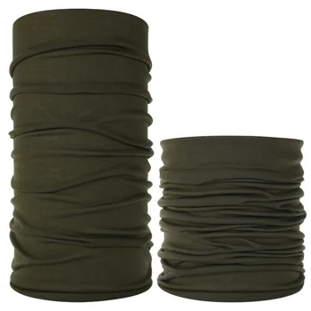 

Solid Color Outdoor Face Shield Pure Army Green Neck Warmer buffe Cycling Custom muslim hijab Seamless Sports Mask Tube Bandana