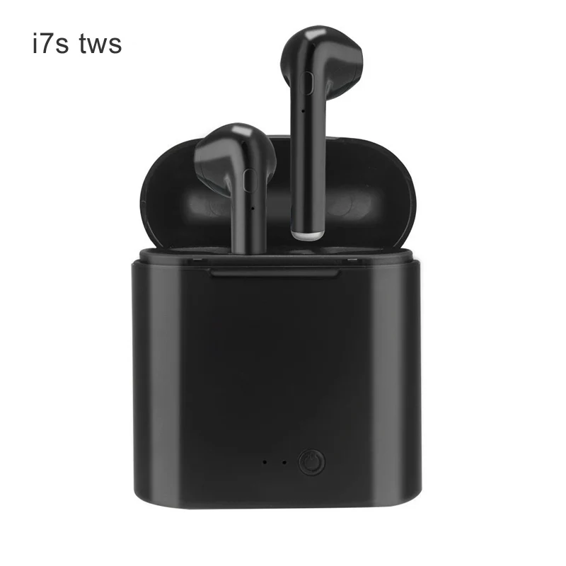 I7s TWS Mini True беспроводные Bluetooth спортивные наушники, стерео наушники-вкладыши, гарнитура с зарядным устройством, микрофон для всех смартфонов - Цвет: i7s Black