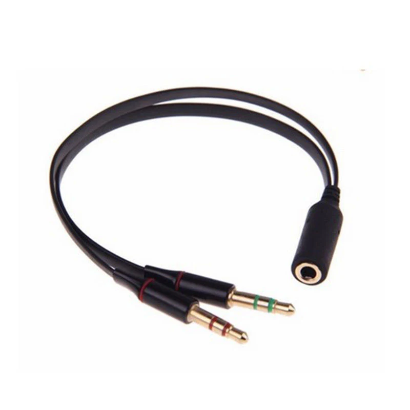 Mayitr 1pc 20cm 3.5mm Splitter Cable 2 Male to Female Plug Jack Stereo