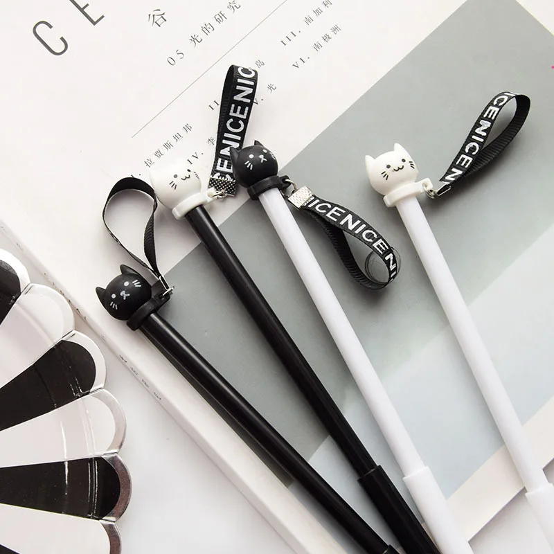 

Creative Stationery Student Pen Cute rope Cat Gel Pen 0.5mm Full Needle Black Ink Pens kawaii School Supplies Office Supplies