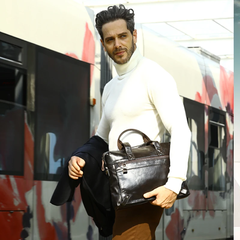 Портфель westal, мужские кожаные сумки, натуральная кожа, сумки через плечо для ноутбука, для мужчин, сумка через плечо, бизнес 9103