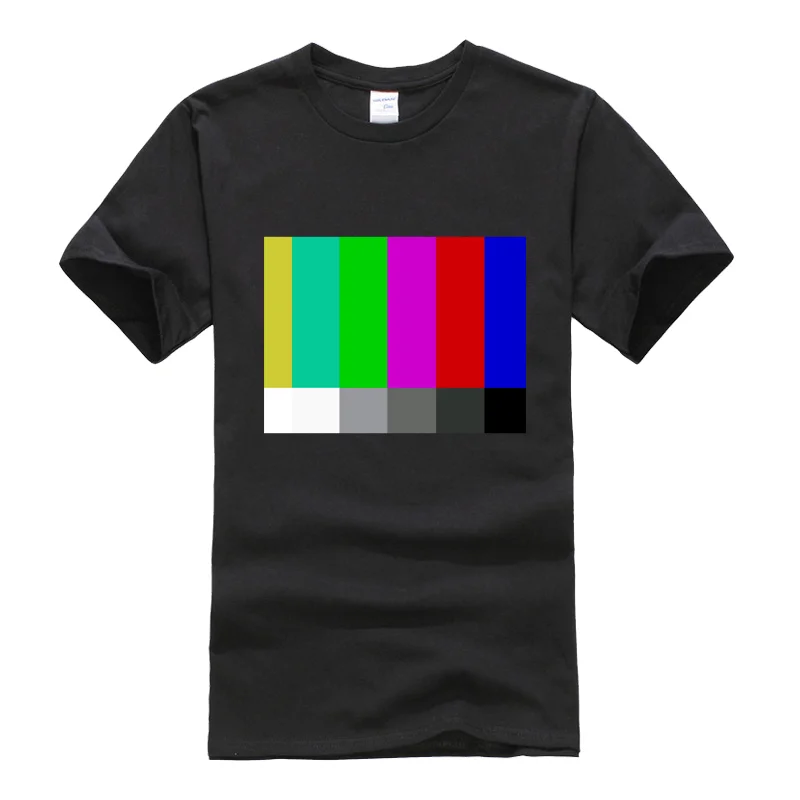 New Tops 2017 Print Letters Men T Shirt Gildan SMPTE Standard Definition Television Color Bars EG Light Tshirt For
