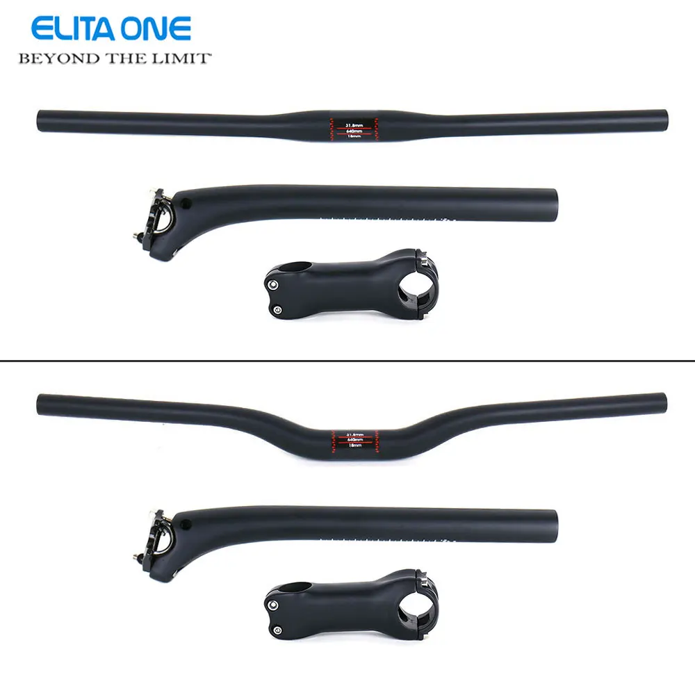 

fast shipping sale hot 2017 carbon handlebar set mtb bike handlebar + seatpost + stem bike parts selle carbon handlebar