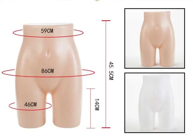 Небьющийся пластик белый половина тела Манекен женского торса для дам показ нижнего белья