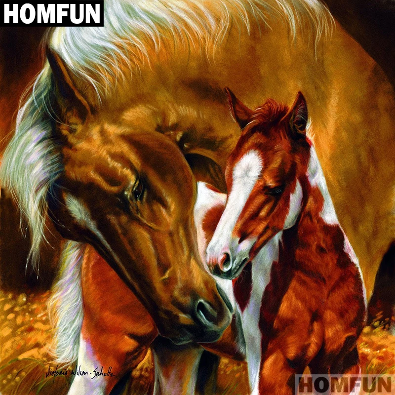 Алмазная живопись HOMFUN A01249 полноразмерная/круглая 5D Вышивка крестиком Семья