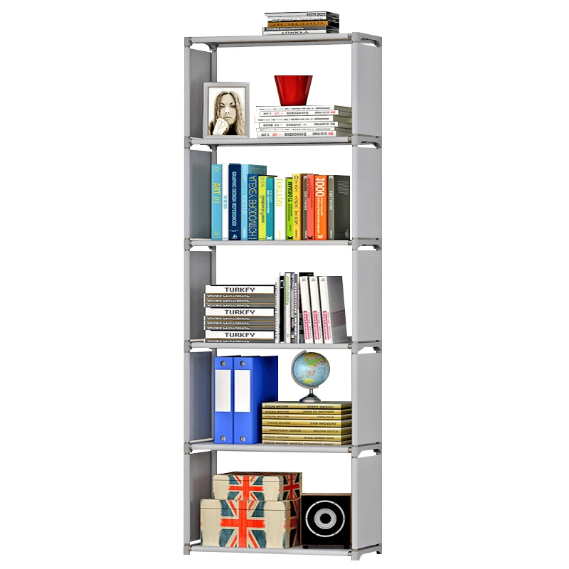

Bookshelf DIY Assembly Children Fashion Modern Heightened Bookcase Simple Multifunction Storage Shelf for Plants Books Sundries