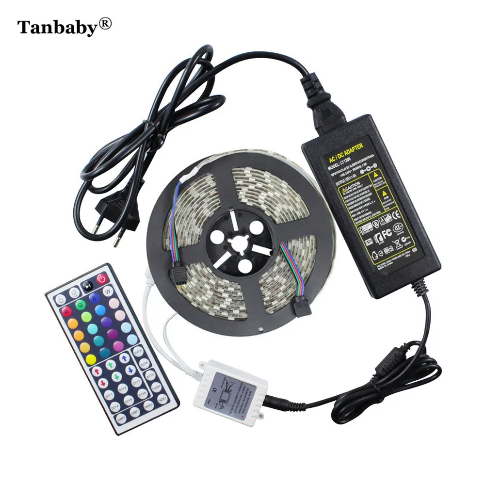 Tanbaby RGB СВЕТОДИОДНАЯ лента SMD 5050 водостойкая гибкая лента + 44key RGB светодио дный led контроллер + В 12 В 5A 60 Вт адаптер питания Oudtoor Tap