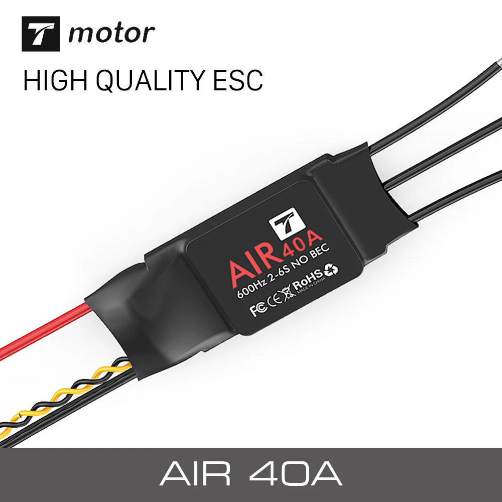 

T-MOTOR ESC Air 40A (2-6S 600HZ NO BEC) Brushless Motor Electronic Speed Controller for Multicopter