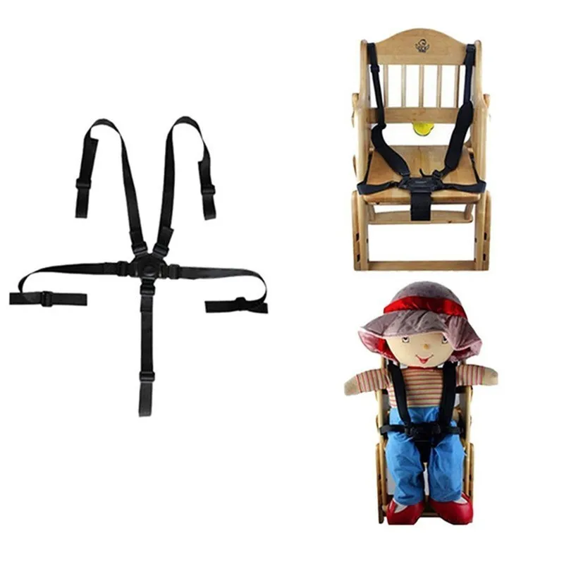 1 Pcs Adjustable 5 Point Baby Harness Stroller Safety Belt, Durable