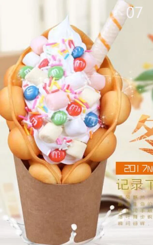 

simulation egg waffle model display, fake food eggettes puff egg bubble waffle model sample dessert figures