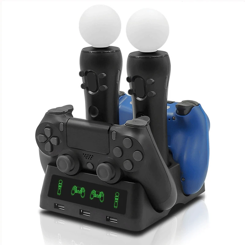Зарядное устройство 4 в 1 для контроллера PS4/PS MOVE/PS VR 10 шт.|Запасные части| |