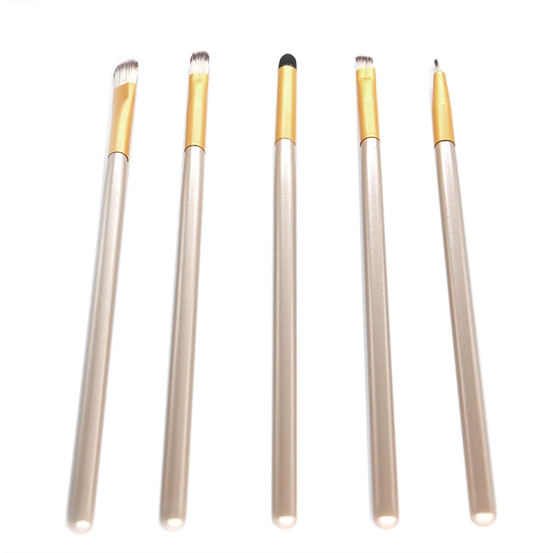 

Portable 5pcs Professional Cosmetic Artificial Fiber Hair Eyeliner Eye Shadow Makeup Brushes Tool Set Wooden Handle for Women