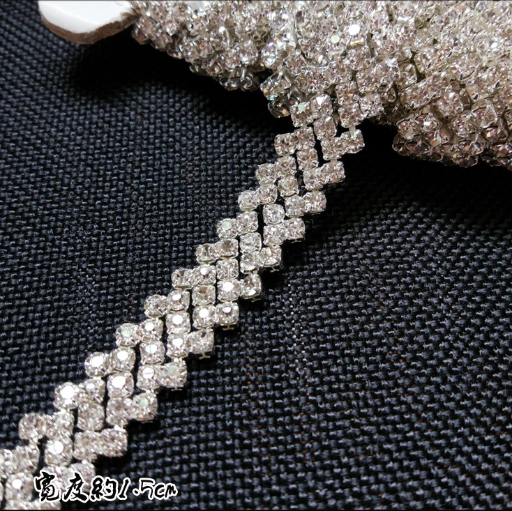 5 рядов ss12 стразы на цепочке, 50 см/Лот, причудливые украшения с кристаллами, Ширина 1,5 см, отделка воротника для обуви, плечевой ремень