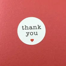 Envío Gratis 600 Unids/lote «GRACIAS» Dentro de Corazón Rojo para el Hogar niños Etiqueta Pegatinas Sello En la computadora portátil/regalo/de La Boda/Joyería