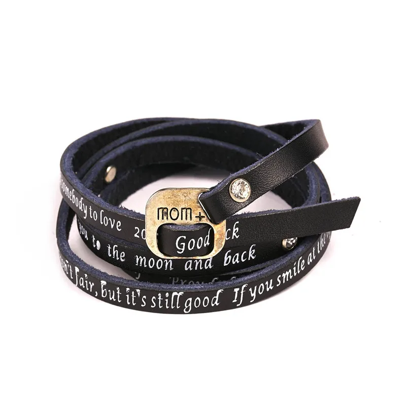 

Fashion Multilayer Leather Bracelets For Women Men Friend grandma Mom Bracelets Sister Bangles Jewelry Gift