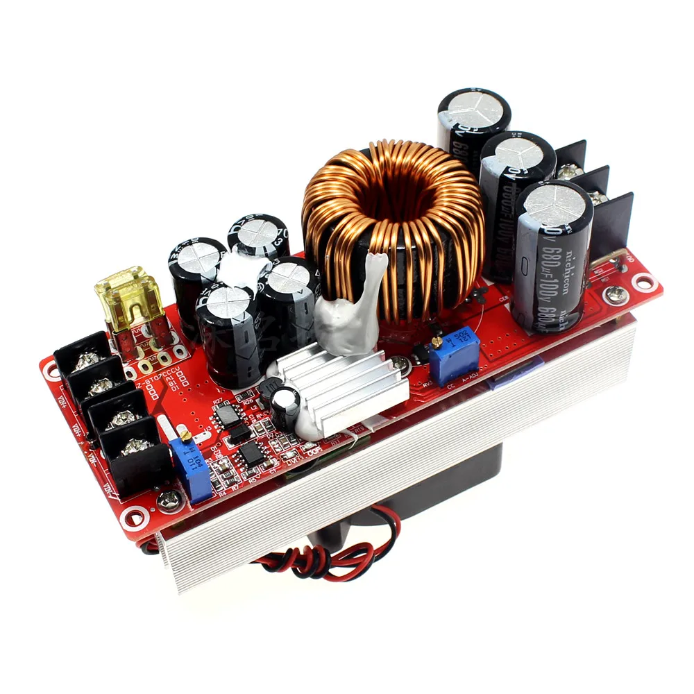 1500 W 30A Напряжение повышающий преобразователь Boost CC CV Питание модуль Step Up Модуль постояннного тока DC-DC 10-60 V постоянного тока до 12-97 V