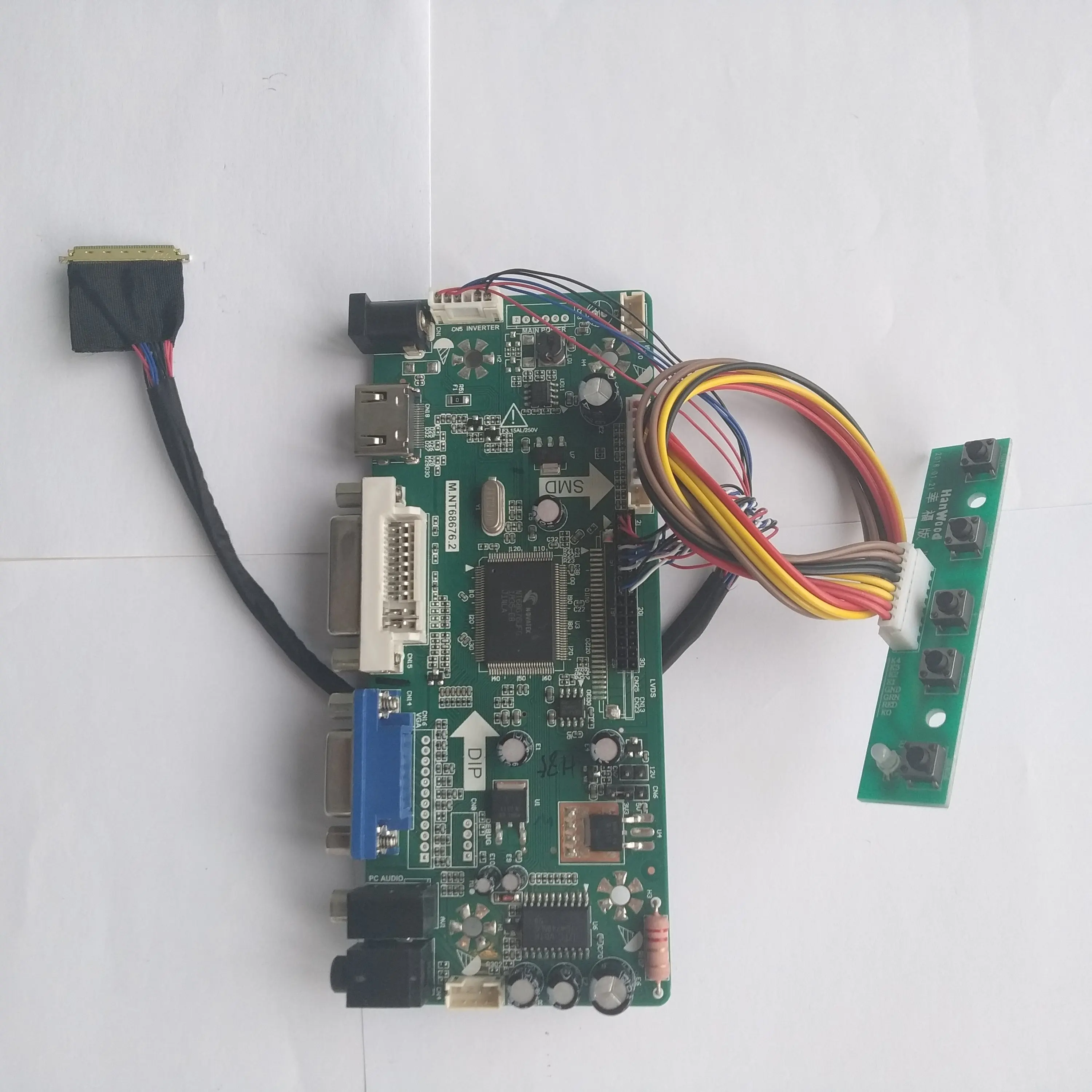 

M.NT68676 HDMI LVDS DVI VGA LED LCD Controller board dispaly for 17.3" N173FGE-L23 N173FGE-L63/LA3 1600*900 cable