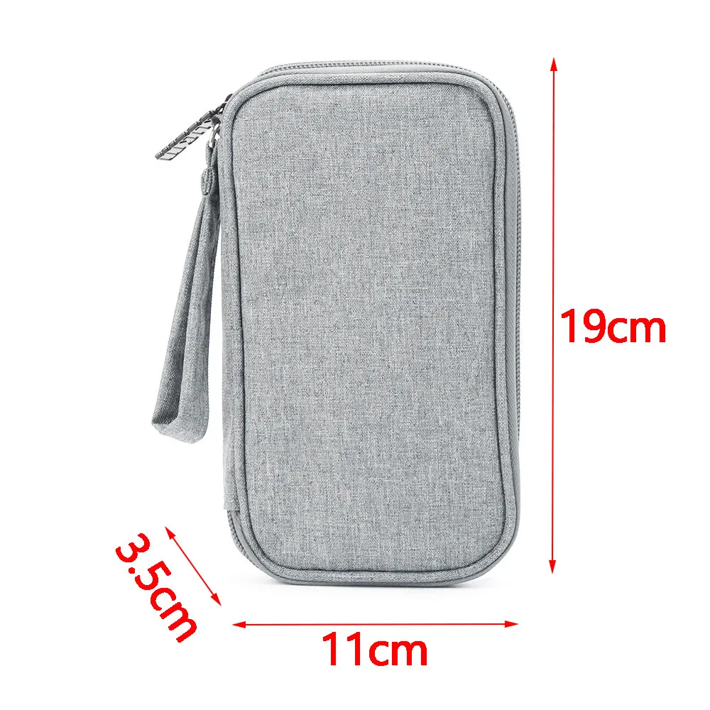 1PC Portable Digital Storage Bag USB Data Cable Organizer Case Earphone Wire Pouch Power Bank Travel Electronics Accessories - Цвет: Grey (11x19x3.5cm)