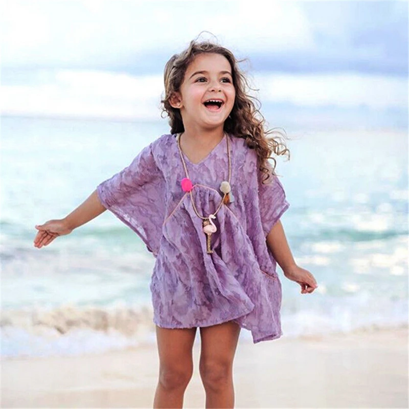 

Girls Summer Beach Dress 2018 New Kids Baby Girls Floral Princess Dress Beach Wear Cover Up Sundress Swimwear Biquini Beachwear