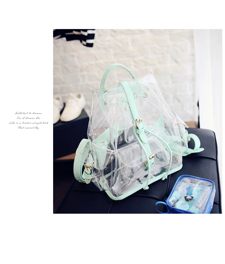 SWYIVY Lady Fashion Backpack PVC Transparent Shoulder Bag Summer 2019 New Women Plastic Jelly Backpack Travel Pink Bag For Girl stylish backpacks for laptops