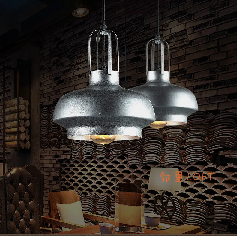 

American country loft Nordic personality industry UFO iron retro pendant light restaurant aluminum pot hanging light