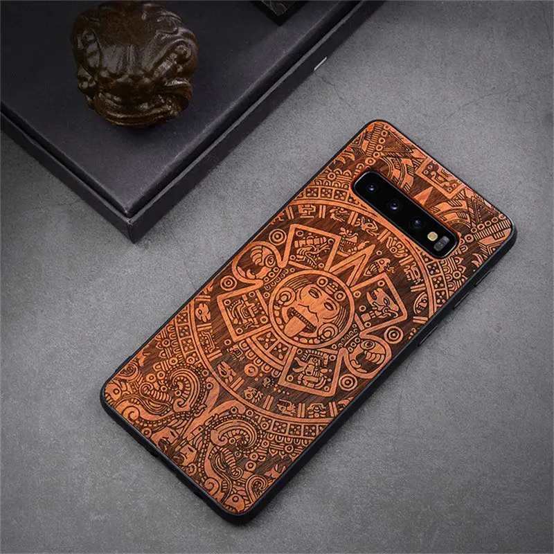 Новинка, чехол для samsung Galaxy S10, тонкая деревянная задняя крышка, TPU бампер, чехол для samsung S10, samsung s10 plus, чехол для телефона s - Цвет: color 1
