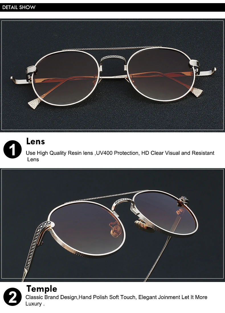 XIU Двойные Лучи круглые мужские Солнцезащитные очки женские стимпанк брендовые дизайнерские солнцезащитные очки винтажные Ретро зеркальные линзы UV400