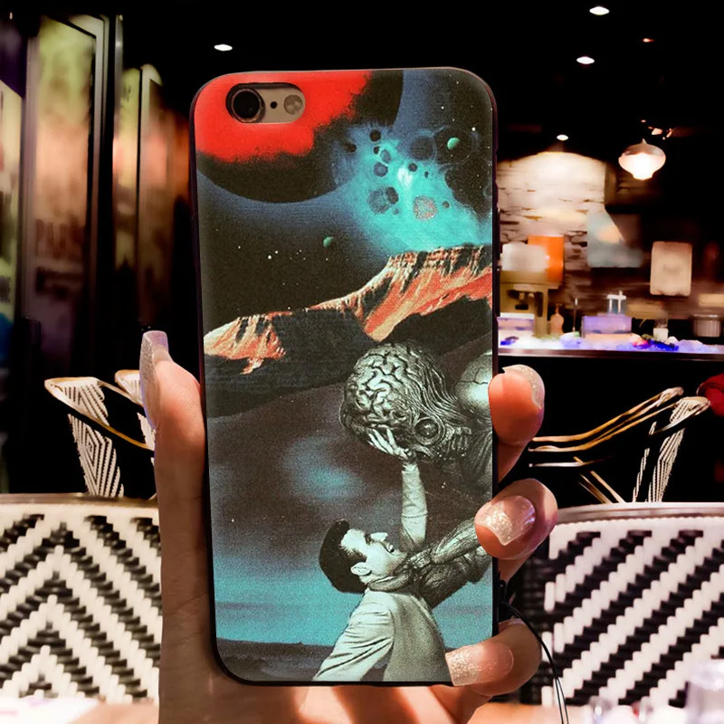 MaiYaCa Trippy Art эстетический Космос астронавт Чехлы для iPhone 7 черные чехлы для iPhone 8 7 6S Plus X 5s SE XR XS MAX Fundas Capa - Цвет: A14