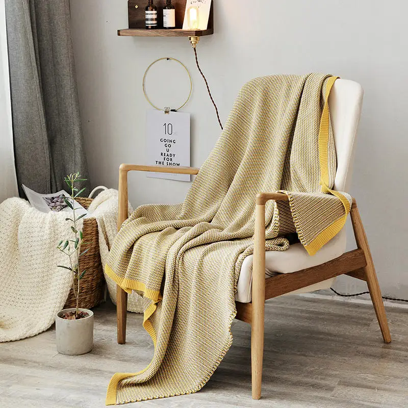 

High Quality 130*160cm cotton Knitted Throw Blanket Bedspread Cover for Living Room Sofa Bed Nap on Chair Free Shipping