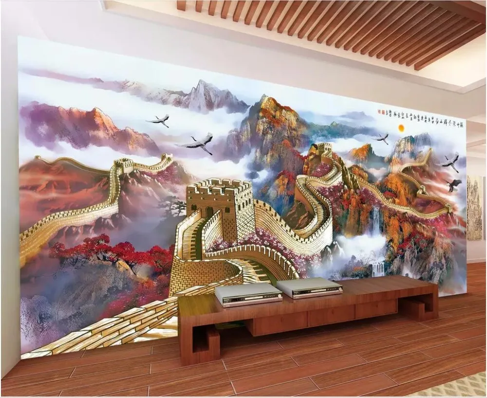 На заказ фотообои 3d обои Wanli Great Wall Китайский пейзаж гостиная домашний Декор 3d настенные фрески обои для стен 3 d