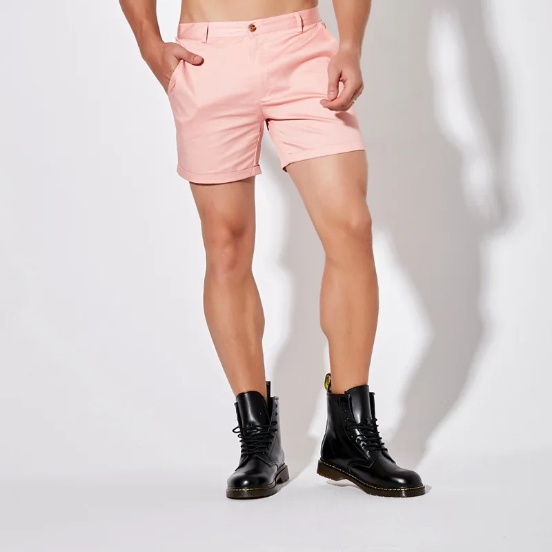 

Men clothes 2019 Casual Summer Shorts Men Cotton Knee Length chinos shorts Vintage Casual Men Beach Straight pants