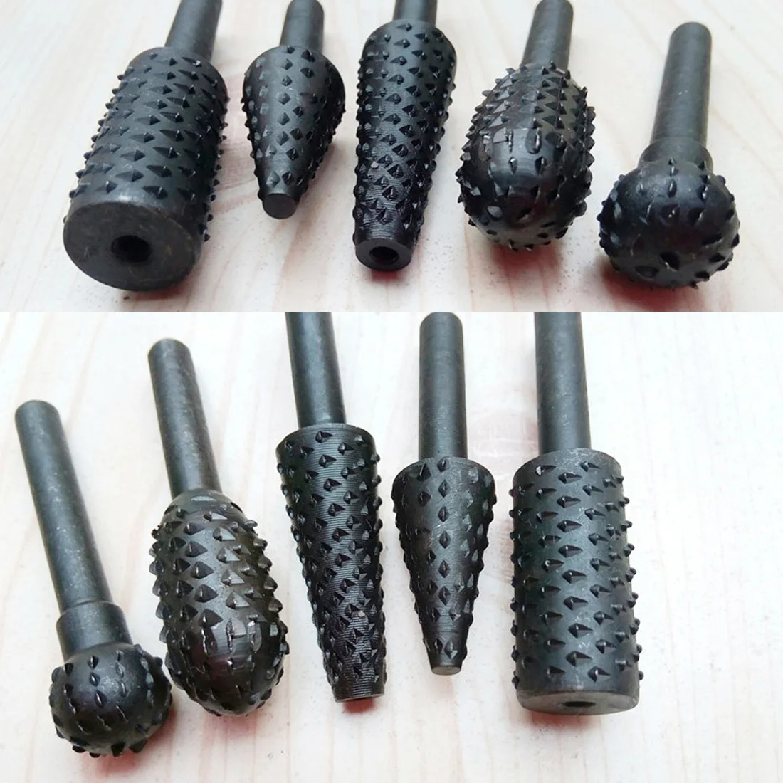 

Woodworking Rasp Cisel Shaped Rotating Embossed Grinding Head Power Tool 5pcs HSS Power Tools Engraving Pattern Cutter Milling