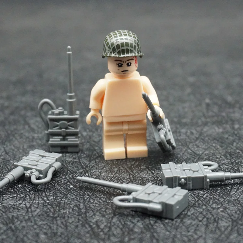 

5 Pcs Military Army Communication Radio Soldier Figures Building Blocks Interphone for Weapon Bricks Toys for Children X339