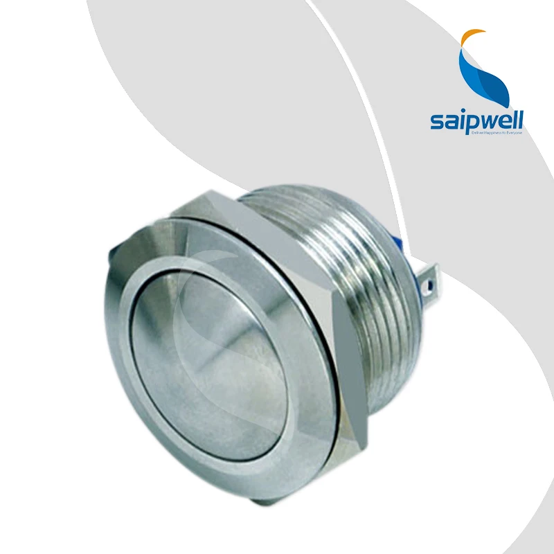 

19mm 1NO 3A/250V AC Resetable Type Waterproof Push Button Switch / Round Shape Metal Enclosed Button Switchgears (SP19-B2)
