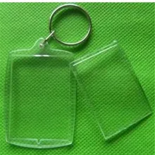 1 個 32x46 ミリメートル透明ブランク写真の額縁キーリングスプリットロケットキーホルダーギフト Diy の家族フレームホーム(China)