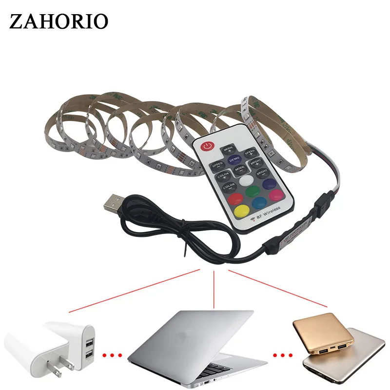 5 В USB RGB 5050 2835 для светодиодов ленточный кабель зарядное устройство источник
