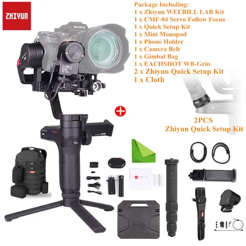 Estabilizador para Sony Sensor de Controle com Kit de Instalação Zhiyun-tech Weebill Eixos Cardan Handheld Mirrorless Câmera Suporte Rápida Lab 3
