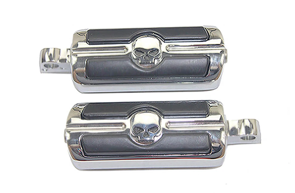 New CHROME SKUll Willie G Skull Foot Peg FOR Dyna Super Glide font b Convertible b