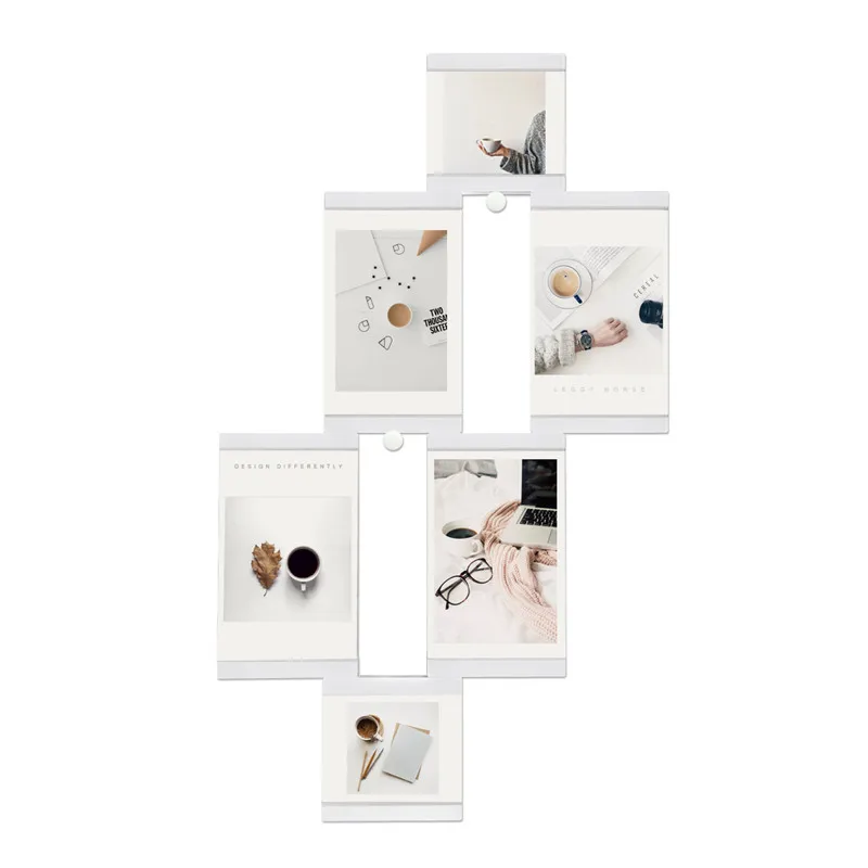 

Multi-frame Picture Frames White Photo Frames Home Decor Transparent Multifunctional Collage Photo Frames Set With Suction Cube