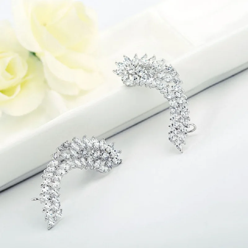 HIBRIDE Luxury Angel Wings Women Earrings Fashion Jewelry Bridal Wedding Gifts Brincos E-378 - Image 4