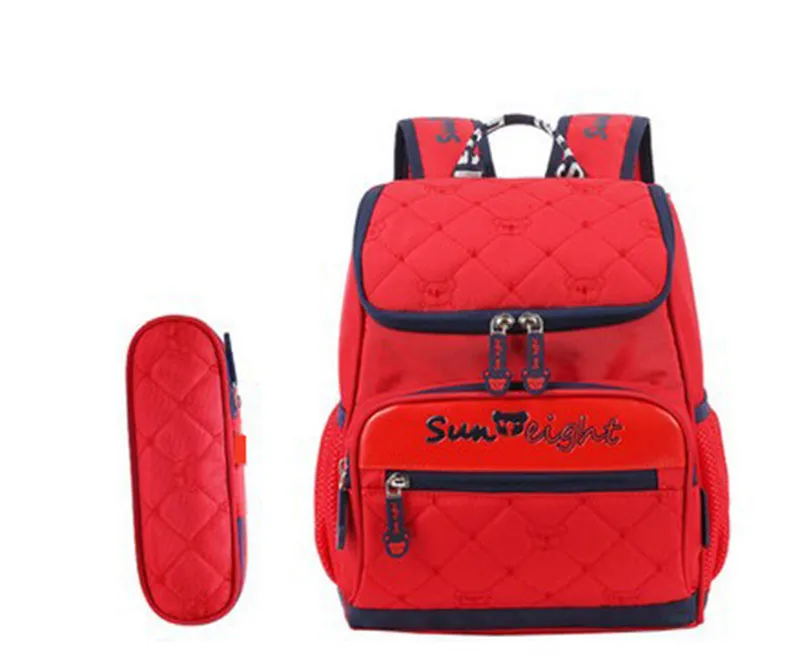 Школьные рюкзаки для девочек и мальчиков; детские школьные сумки; Комплект; Mochila Escolar; Детский рюкзак; детская сумка для книг; рюкзак через плечо - Цвет: red 2 pcs set