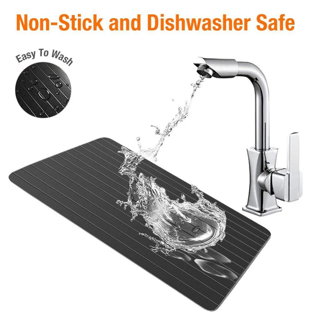 Magic Defrost Tray Metal Plate Defrosting Tray Safe Fast Thawing Frozen Food Meat Defrost Kitchen Tool