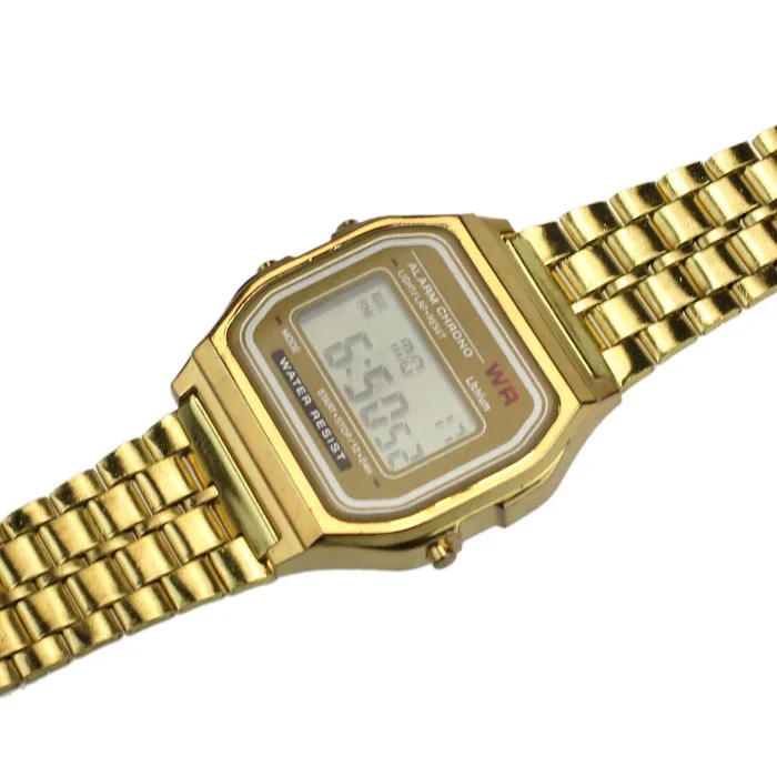 Известный бренд JW цифровой светодиодный часы Роскошные повседневные спортивные золотые наручные часы из нержавеющей стали Мужские Женские кварцевые часы xfcs