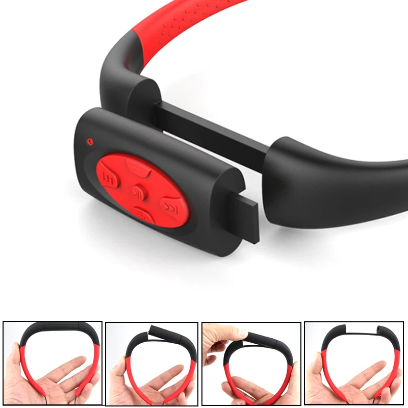  100% Waterproof MP3 Music Player 4GB USB MP3 Underwater Swim Surfing Diving Neckband Sports Stereo 